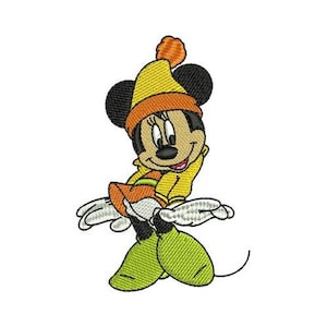 Winter Minnie Mouse Machine Embroidery Design, Disney Design, Cartoon Pattern, Mickey & Friends Character, Minnie Mouse Embroidery