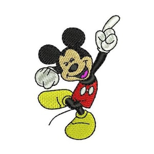 Mickey Mouse Pointing Machine Embroidery Design - 2 sizes, Disney Design, Mickey & Friends Character Pattern, Micky Mouse Embroidery