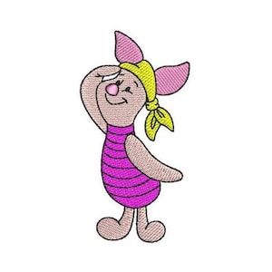 Saluting Piglet Machine Embroidery Design, Disney Character Design, Winnie The Pooh Friend Embroidery Pattern, Piglet Embroidery
