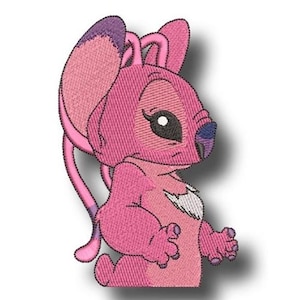 Angel Machine Embroidery Design - 4 sizes, Disney Character Design, Lilo & Stitch Character Lace Embroidery Pattern