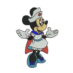Super Nurse Minnie Mouse Machine Embroidery Design, Mickey & Friends Character Pattern, Minnie Mouse Embroidery, Disney Design