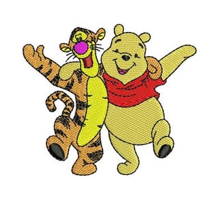Tigger & Winnie The Pooh Posing Machine Embroidery Design - 2 sizes, n, Disney Best Friends Design, Winnie The Pooh Embroidery Pattern