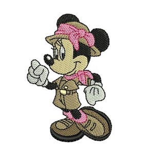 Safari Guide Minnie Mouse Machine Embroidery Design, Mickey & Friends Character Embroidery Pattern, Minnie Mouse Embroidery, Disney Design