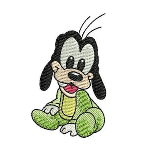 Adorable diseño de bordado a máquina de bebé Goofy, diseño de perro de Disney, patrón de bordado de dibujos animados, diseño de personajes de Mickey y sus amigos