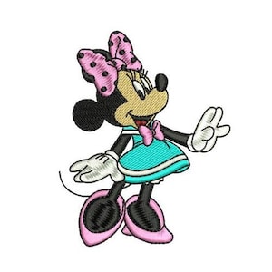Classic Minnie Mouse Posing Machine Embroidery Design, Minnie Mouse Embroidery, Disney Design, Mickey & Friends Character Design
