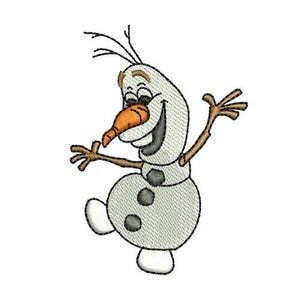 Olaf Dancing Machine Embroidery Design, Disney Snowman Design, Cartoon Embroidery Pattern, Frozen Character Design, Snowman Olaf Embroidery