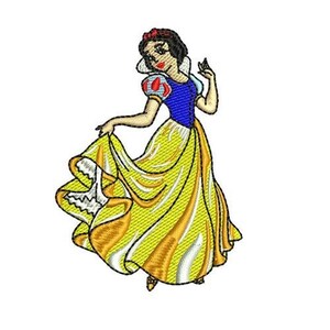 Classic Snow White Embroidery Design, Disney Princess Design, Cartoon Embroidery Pattern, Snow White and The Seven Dwarfs Character