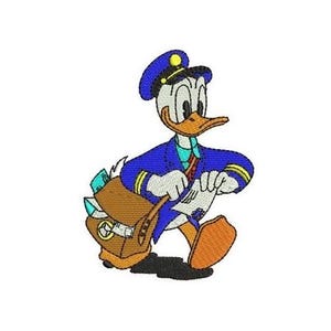 Mail Man Donald Duck Machine Embroidery Design, Cartoon Embroidery Pattern, Donald Duck Embroidery, Disney  Character Design