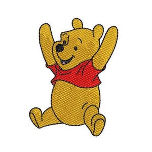 Arms Up Winnie The Pooh Embroidery Design, Pooh Teddy Bear Embroidery, Disney Design, Cartoon Embroidery Pattern, Winnie The Pooh Embroidery