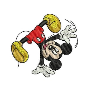 Tumbling Mickey Mouse Machine Embroidery Design, Disney Design, Mickey & Friend Character Embroidery Pattern, Mickey Mouse Embroidery