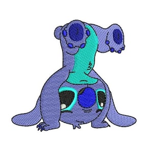 Upside Down Stitch Machine Embroidery Design, Disney Design, Cartoon Alien Pattern, Lilo & Stitch Character Design, Head Over Heels