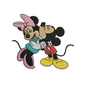 Couple Mickey & Minnie Mouse Hugging Machine Embroidery Design, Disney Design, Valentines Sweethearts Pattern, Mickey and Minnie Embroidery