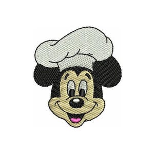 Chef Mickey Mouse Face Machine Embroidery Design, Disney Design, Mickey & Friends Character Embroidery Pattern, Mickey Mouse Embroidery