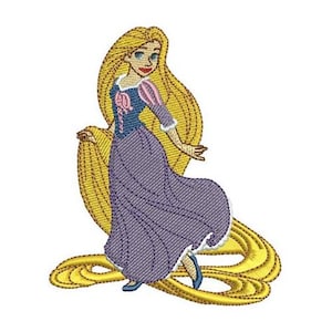 Princess Rapunzel Machine Embroidery Design, Disney Character Design, Cartoon Embroidery Pattern, Disney Princess Design, Tangled Character