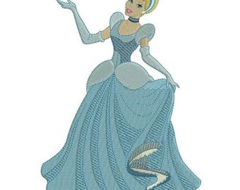 Cinderella Machine Embroidery Design - 2 sizes, Disney Character Design, Cartoon Embroidery Pattern, Disney Princess Design