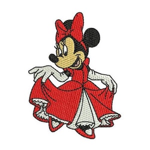Ball Princess Minnie Mouse Machine Embroidery Design, Disney Mickey & Friends Character Embroidery Pattern, Minnie Mouse Embroidery