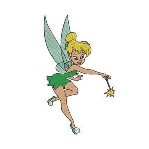 Pixie Dust Tinker Bell Fliegen Maschinenstickerei, Disney Charakter Design, Cartoon Stickmuster, Peter Pan Charakter Design