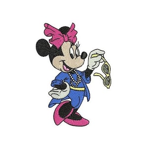 Rich Lady Minnie Mouse Machine Embroidery Design, Disney Design, Cartoon Pattern, Mickey & Friends Character, Minnie Mouse Embroidery