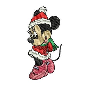 Christmas Minnie Mouse Santa Machine Embroidery Design, Minnie Embroidery Pattern, Disney Mouse Character Design, Cartoon Embroidery Design