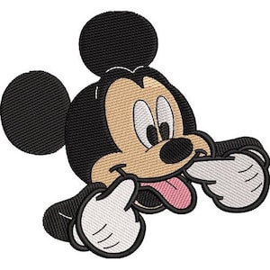 Diseño de bordado a máquina con cara divertida de Mickey Mouse (3 tamaños), diseño de personajes de Disney, patrón de bordado de personajes de Mickey y sus amigos