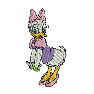 Classic Daisy Duck Posing Machine Embroidery Design, Donald Duck Character Embroidery Pattern, Daisy Duck Embroidery, Daisy Duck Embroidery