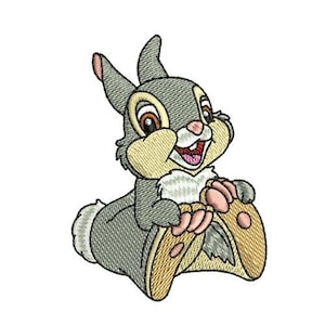 Big Feet Thumper Machine Embroidery Design, Disney Character Design, Cartoon Rabbit Embroidery Pattern, Bambi Best Friend Embroidery