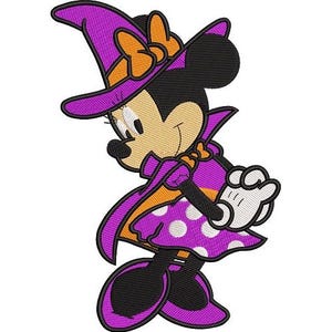 Witch Minnie Mouse Machine Embroidery Design, Disney Character Design, Halloween Embroidery Pattern, Mickey & Friends Character
