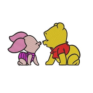Baby Winnie The Pooh & Piglet Machine Embroidery Design - 2 sizes, Disney Characters Design, Best Friends Embroidery Pattern