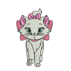 Aristocat Marie Machine Embroidery Design, Disney Cat Design, Aristocat Characters Embroidery Pattern, Sassy Kitten Embroidery