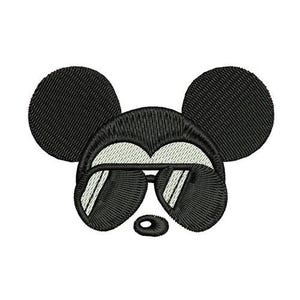 Mickey Mouse Face in Sunglasses Embroidery Design, Disney Character Design, Mickey & Friends Embroidery Pattern, Cool Mickey