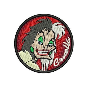 Cruella de Vil Machine Embroidery Design, Disney Character Design, Cartoon Embroidery Pattern, 101 Dalmatians Villain Design