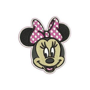 Side Eyeing Minnie Mouse Face with Bow Machine Embroidery Design, Disney Design, Mickey & Friends Character, Minnie Mouse Embroidery