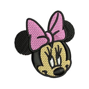 Bashful Minnie Mouse Machine Embroidery Design, Disney Design, Mickey & Friends Character Design, Minnie Mouse Embroidery, Cartoon Pattern