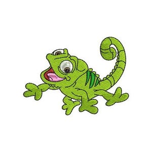 Chameleon Pascal Machine Embroidery Design, Disney Design, Cartoon Embroidery Pattern, Tangled Character Design, Rapunzel Pet Embroidery