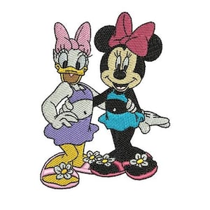 Girls Beach Day Minnie Mouse & Daisy Duck Machine Embroidery Design, Disney Design, Cartoon Embroidery Pattern, Best Friends Embroidery
