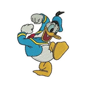 Here I Come Donald Duck Machine Embroidery Design, Disney Character Design, Cartoon Embroidery Pattern, Donald Duck Embroidery