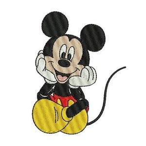Classic Mickey Mouse Sitting Machine Embroidery Design - 3 sizes, Disney Character Design, Mickey & Friends Character Embroidery Pattern
