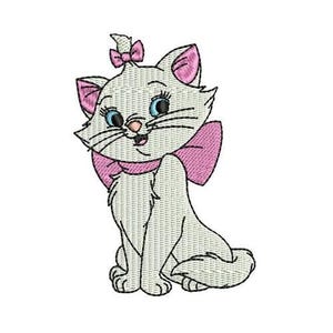 Aristocat Marie Sitting Machine Embroidery Design, Disney Cat Design, Aristocat Characters Embroidery Pattern, Sassy Kitten Embroidery