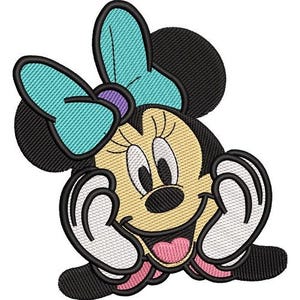 Pretty Minnie Mouse Machine Embroidery Design, Disney Character Design, Cartoon Embroidery Pattern, Mickey & Friends