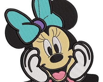 Pretty Minnie Mouse Machine Embroidery Design, Disney Character Design, Cartoon Embroidery Pattern, Mickey & Friends