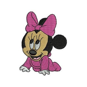 Baby Minnie Mouse Crawling Machine Embroidery Design, Disney Design, Mickey & Friends Character Embroidery Pattern, Minnie Mouse Embroidery