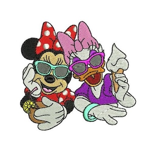 Best Friends Minnie Mouse & Daisy Duck Machine Embroidery Design, Disney Design, Cartoon Embroidery Pattern, Mickey and Friends, Donald Duck