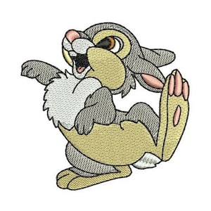 Adorable Thumper Machine Embroidery Design, Disney Character Design, Cartoon Rabbit Embroidery Pattern, Bambi Best Friend Embroidery