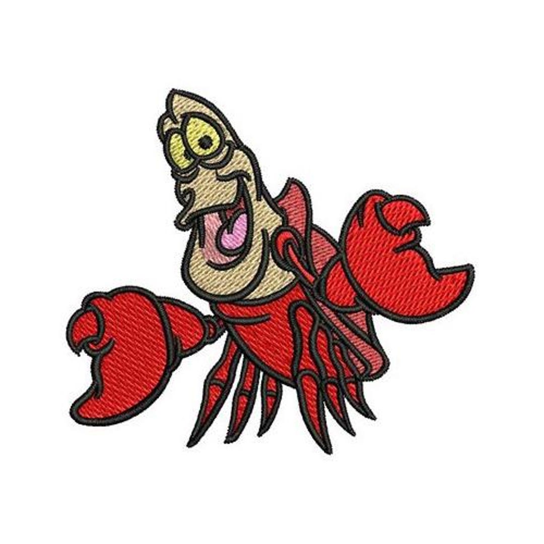Sebastian Fish Pattern Crab Sebastian Machine Embroidery Design, Little Mermaid Character ...