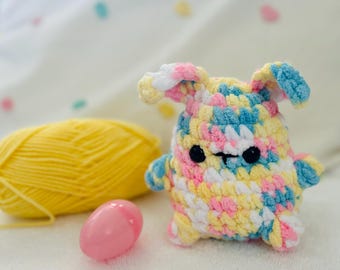 Crochet Easter Bunny Plush, Pastel Spring Decor