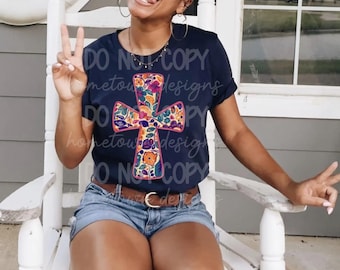 cross png, floral cross png, spring cross png, christian png, digital download, digital design for dtf and sublimation