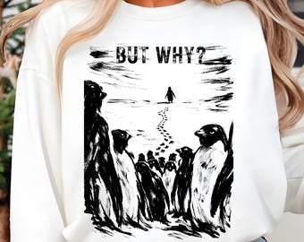 Nihilistische pinguïn, png, retro sneeuwkunst T-shirtontwerp (digitale download)