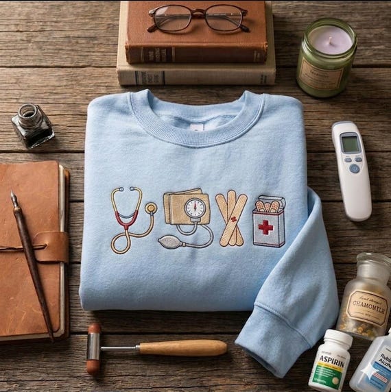Medical Tool Embroidery Sweatshirt, Nurse Gift Shirt, Doctor Aesthetic Pullover, Medical Student Gift, Cute Doctor Sweater