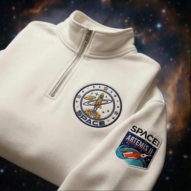 Artemis II Embroidered T-shirt, NASA Space Program Fan Tee, Moon ...
