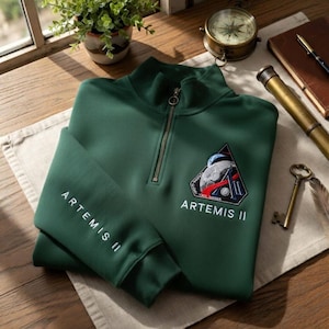 Artemis II Embroidered T-Shirt, NASA Space Program Fan Tee, Moon Mission Rocket Shirt, Astronomy Lover Gift image 2